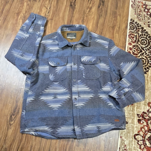 Jachs New York Men’s XXL Wool Blend Shirt Jacket Aztec Blue Lined Shacket - Picture 12 of 12